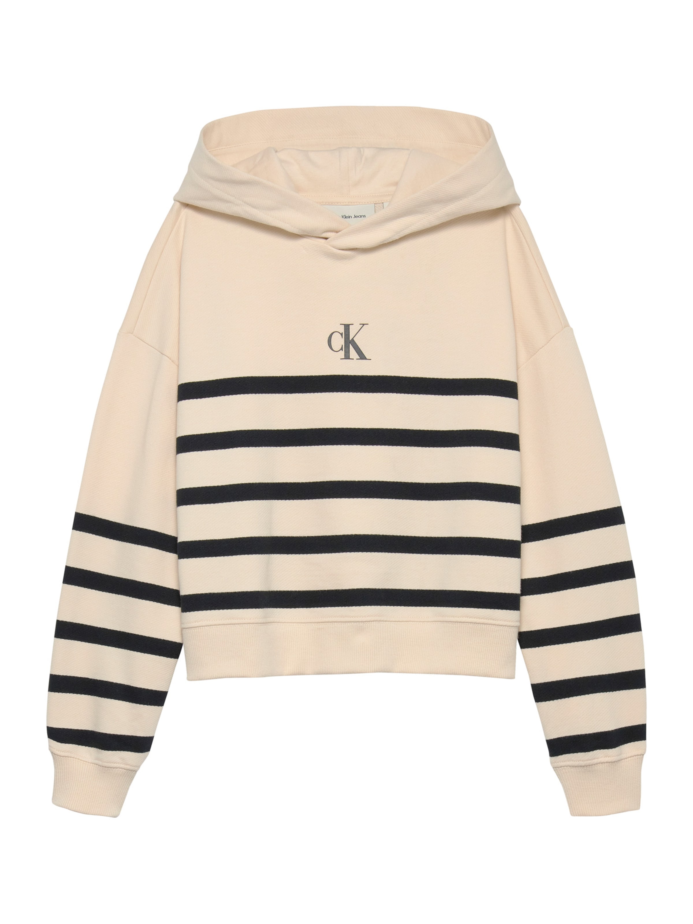 Sweat-shirt Calvin Klein Jeans en beige : devant