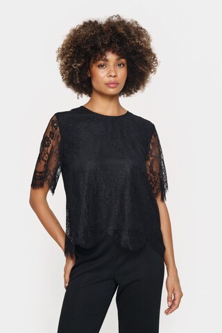 SAINT TROPEZ Blouse 'Zalvia' in Zwart: voorkant