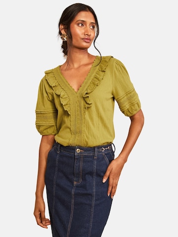 love & roses - Blusa en verde: frente