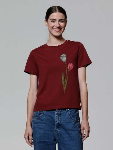 Watapparel T-Shirt 'Blume in Wasserfarbe 05' in Rot: Vorderseite