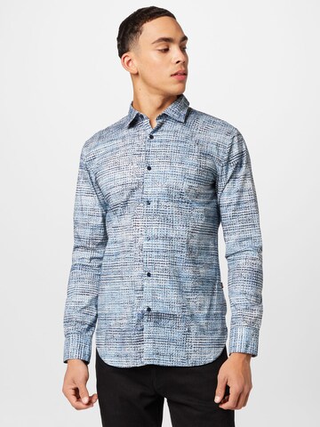 BOSS Regular fit Button Up Shirt 'Magneton' in Blue: front