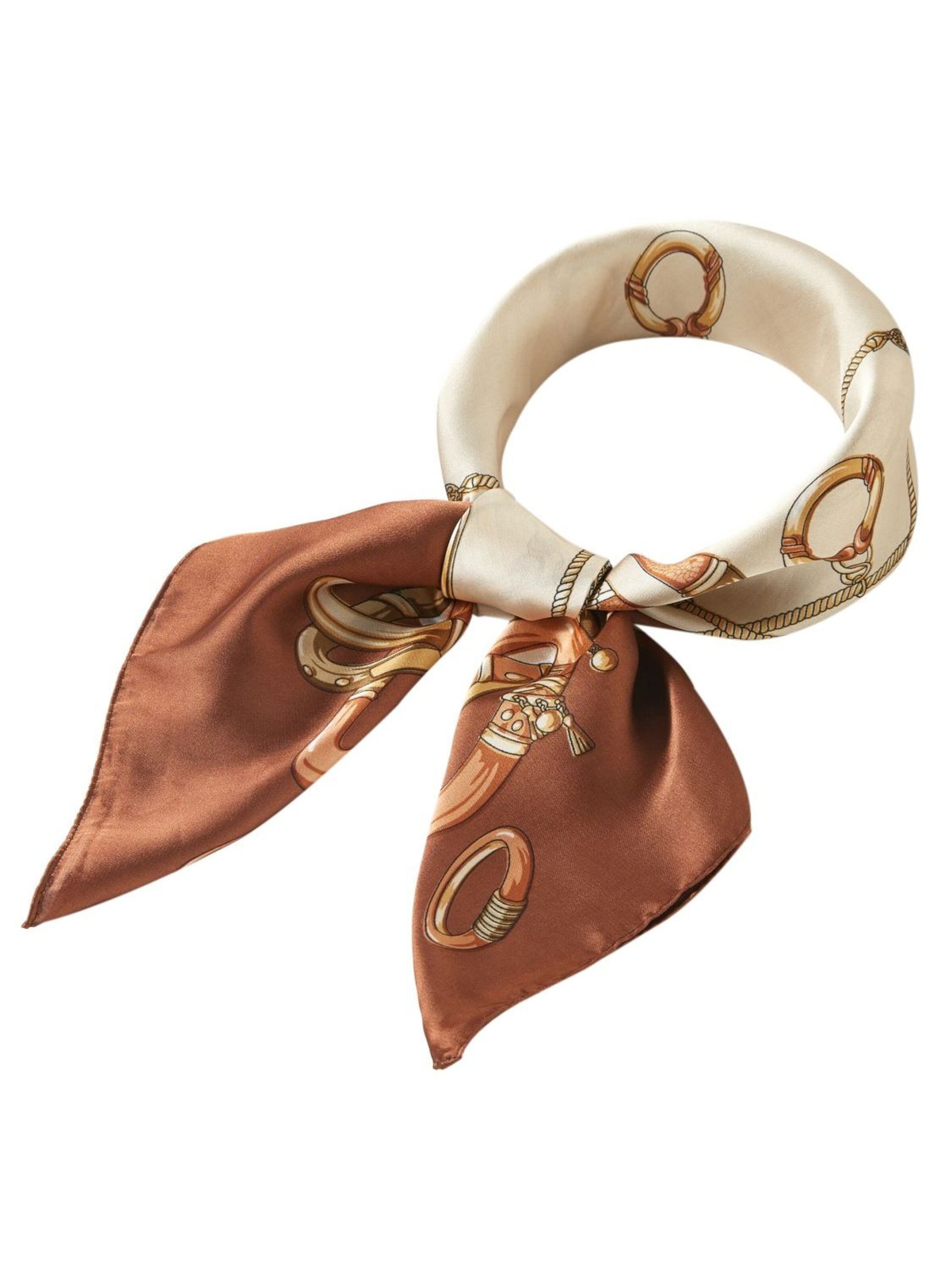 alberto cabale - Chal 'Petit carré de Soie Multirings Cléo' en marrón