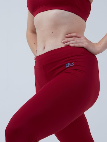 SPORTKIND - Skinny Leggings '3/4 Sport Leggings' en rojo