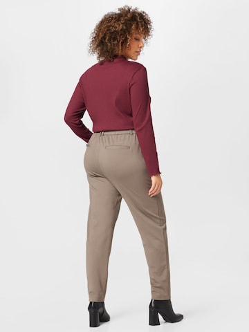 ONLY Curve Slim fit Pleat-Front Pants 'POPTRASH' in Grey