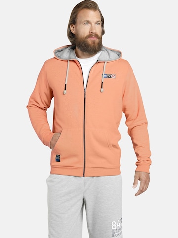 Jan Vanderstorm Zip-Up Hoodie 'Edrik' in Orange: front