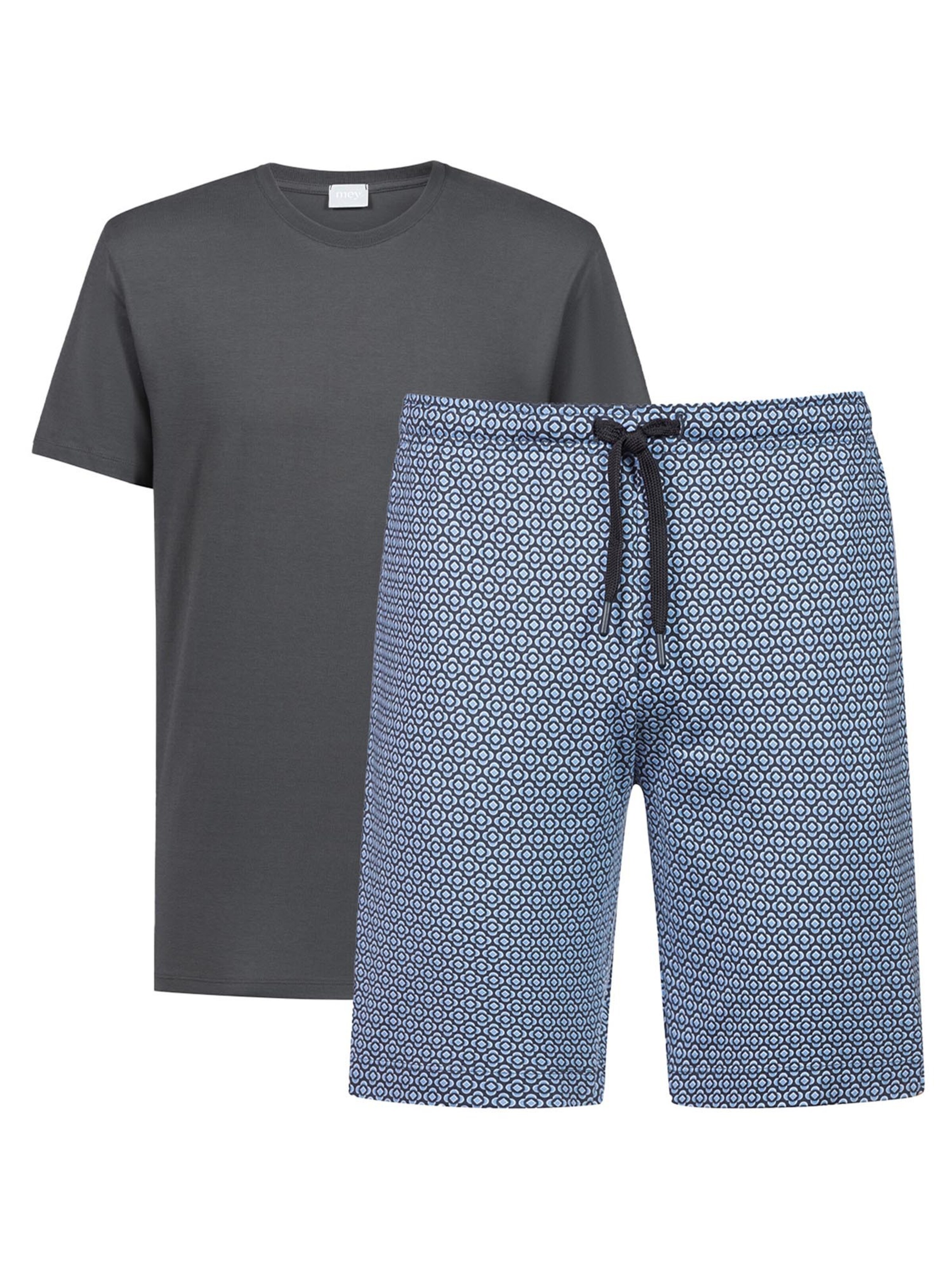 Mey Pajama short 'Round Geo' in Grey: front