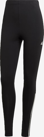 ADIDAS SPORTSWEAR Workout Pants 'Essentials Pinstripe Block' in Black: front