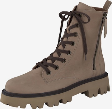 Paul Green Lace-Up Ankle Boots in Beige: front