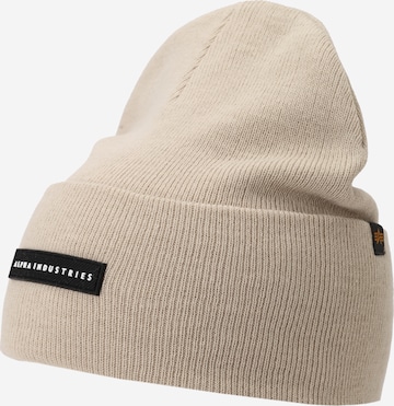 smėlio ALPHA INDUSTRIES Megzta kepurė: priekis