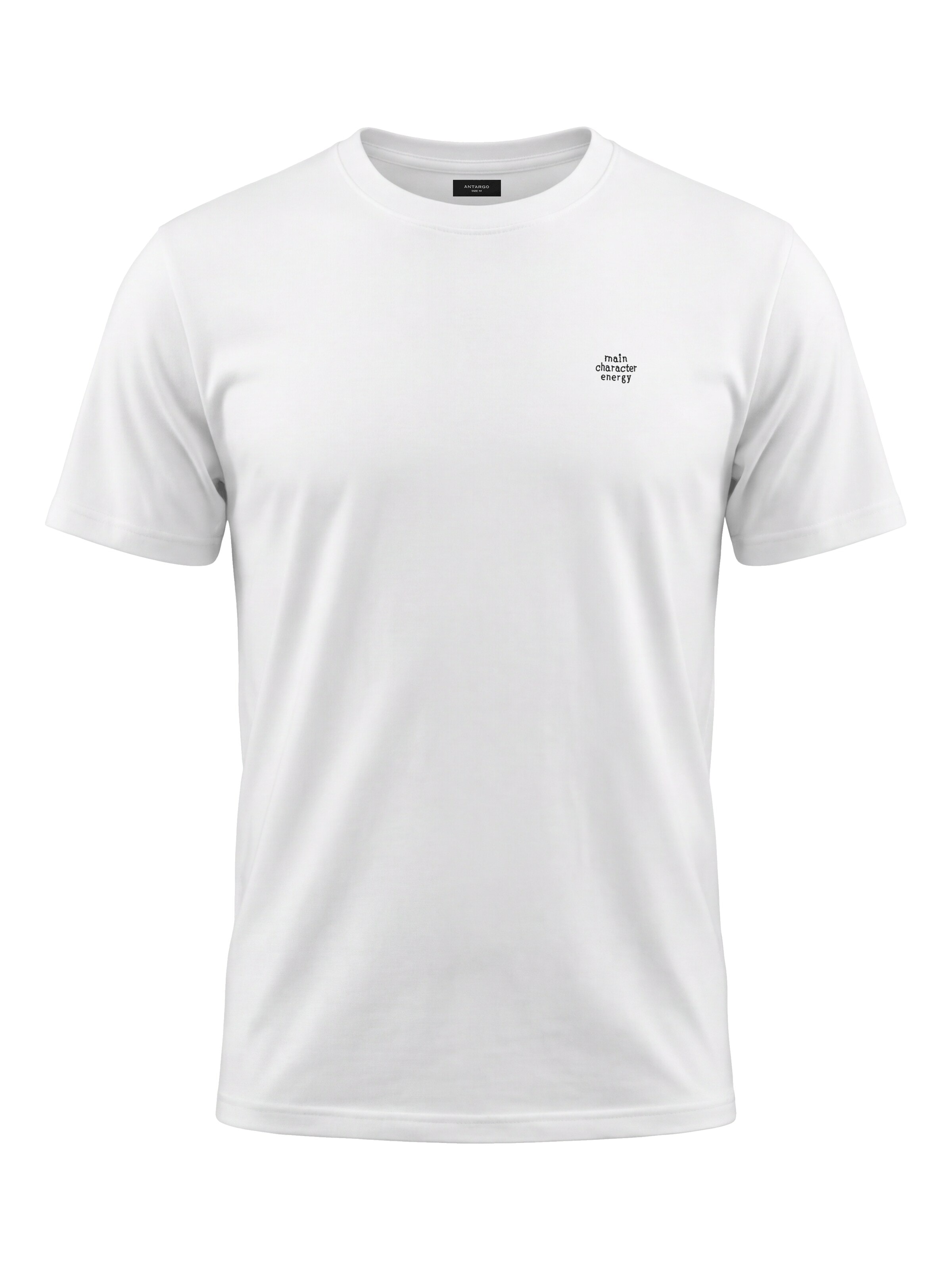 Antargo Shirt 'Embroidery T-Shirt' in White: front