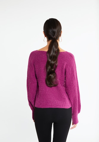 Pullover di faina in rosa