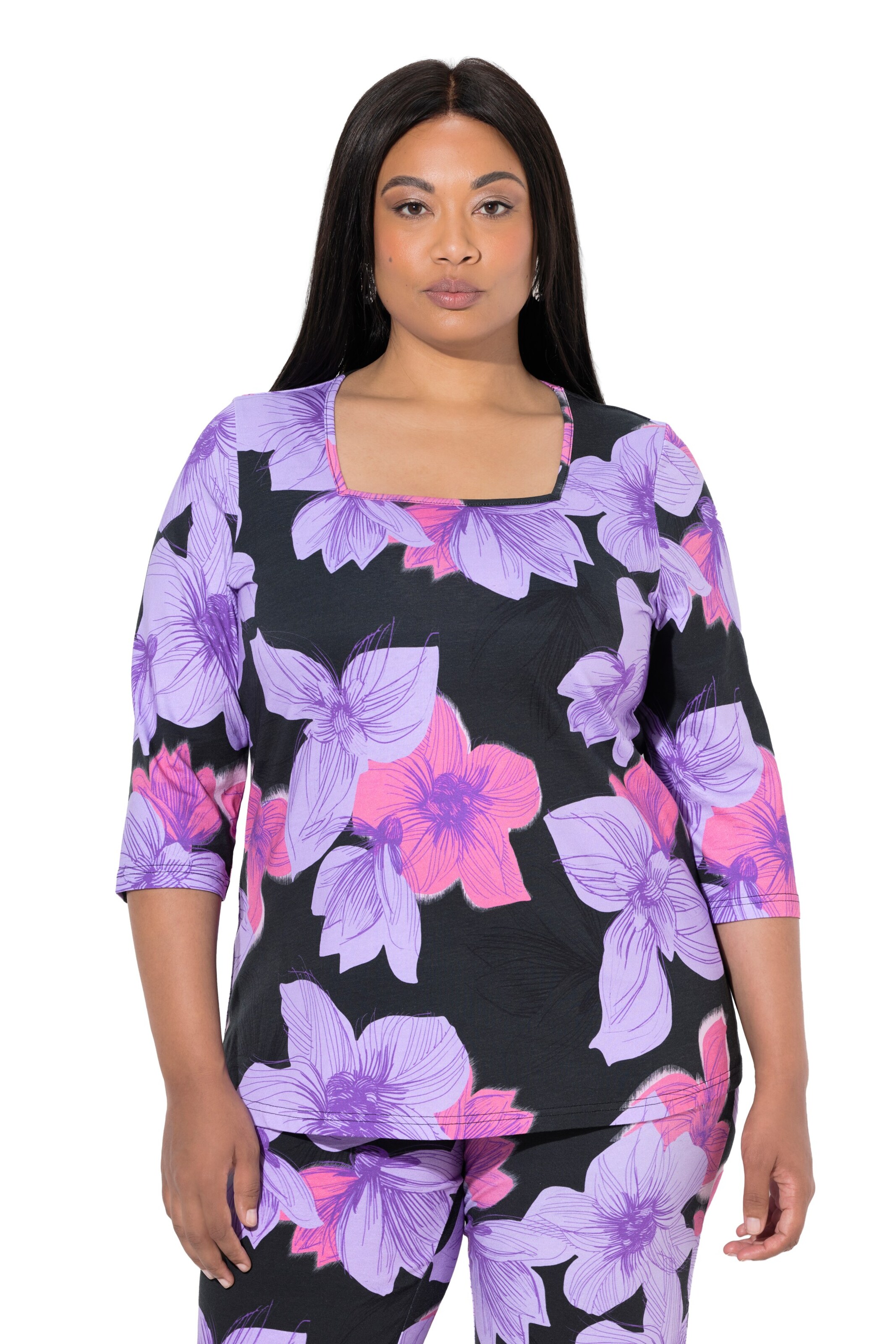 Ulla Popken Shirt in Zwart: voorkant