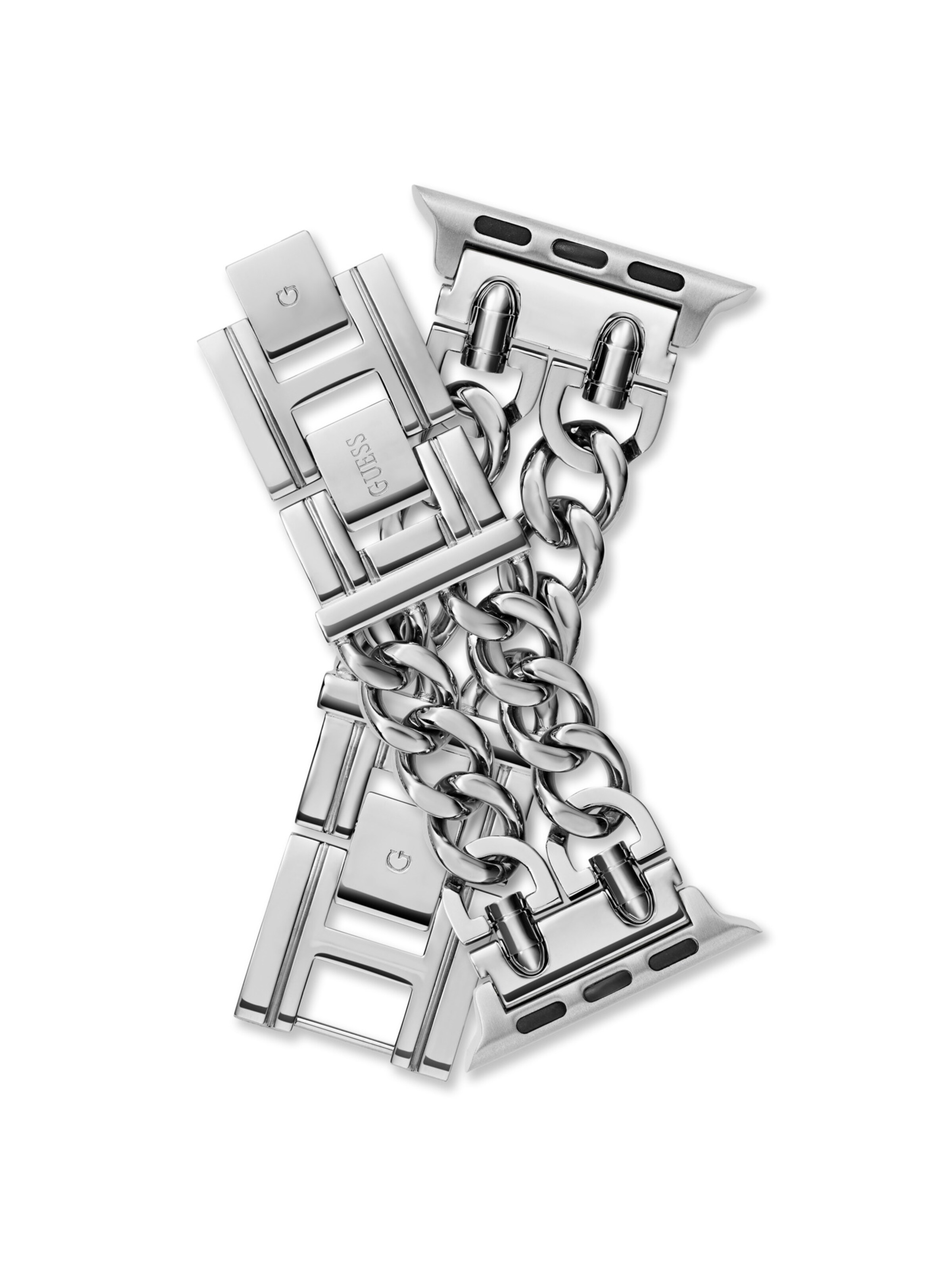 Montre à affichage analogique ' APPLE BAND (38MM-40MM) ' GUESS en argent