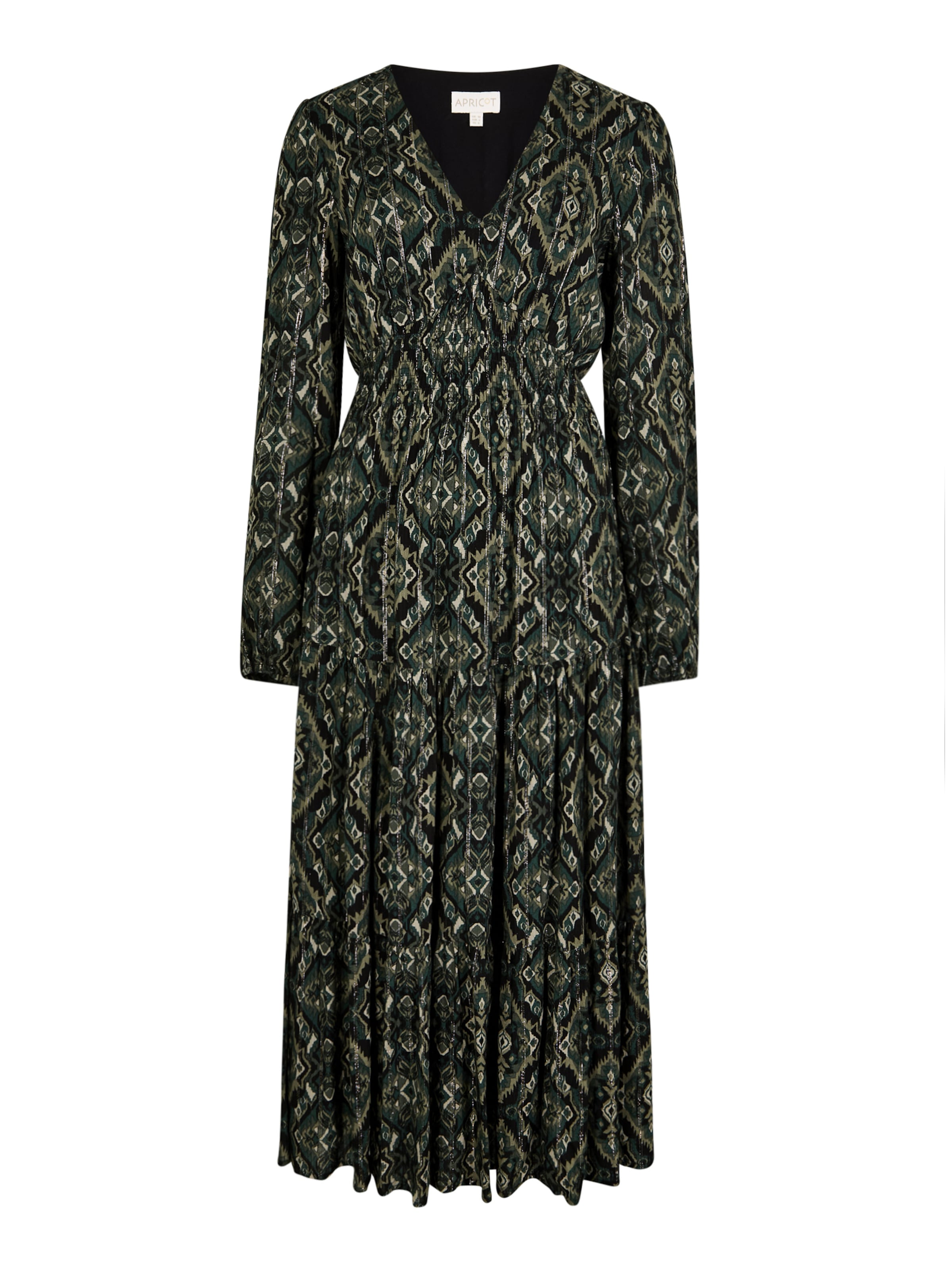 Apricot KLeid 'Smock Waist Tiered' in Grün: Vorderseite