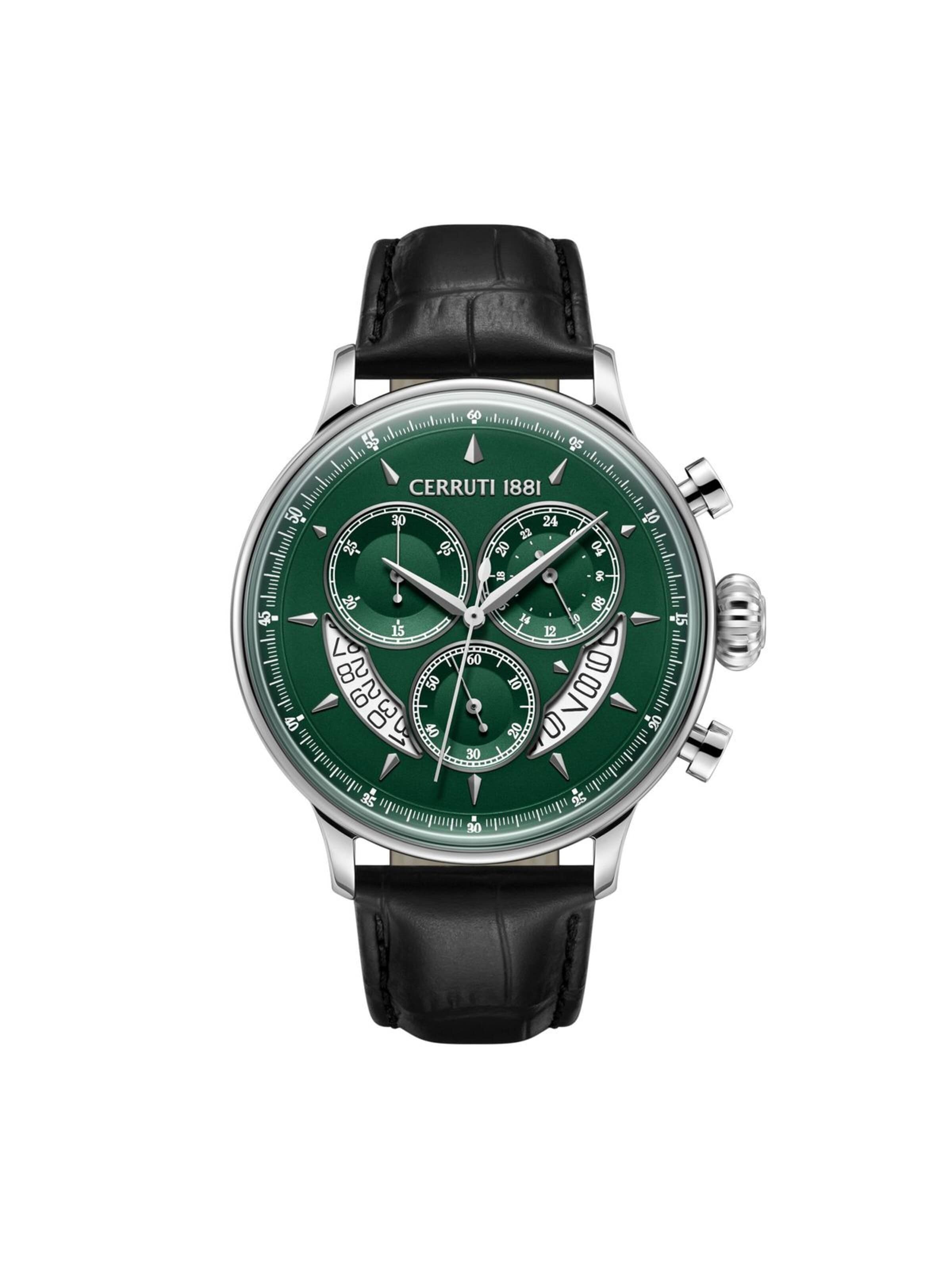 CERRUTI 1881 Zegarek analogowy 'Chronograph Dervio' w kolorze czarny: przód