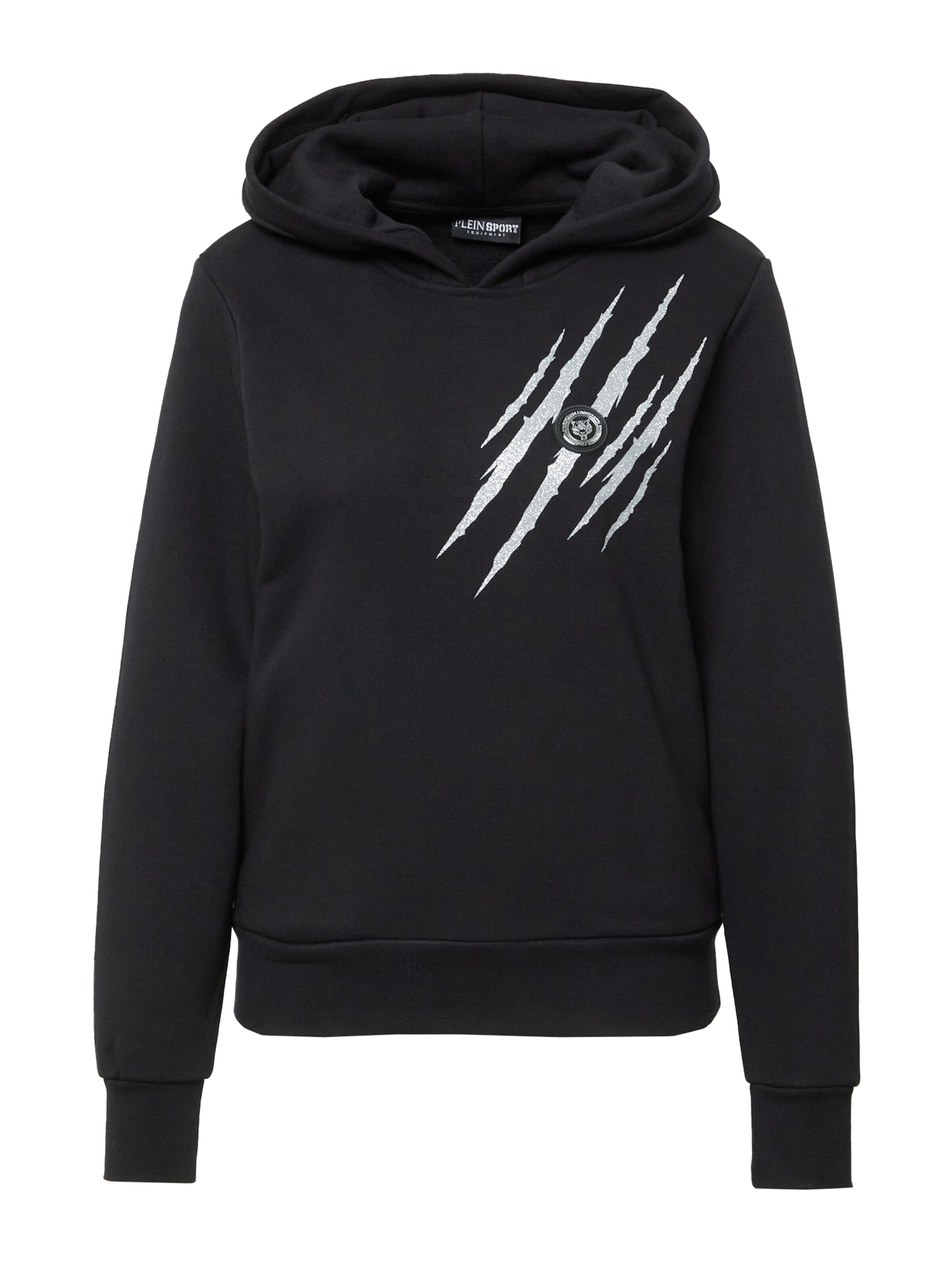 Plein Sport Sweatshirt 'Scratch' in Zwart: voorkant