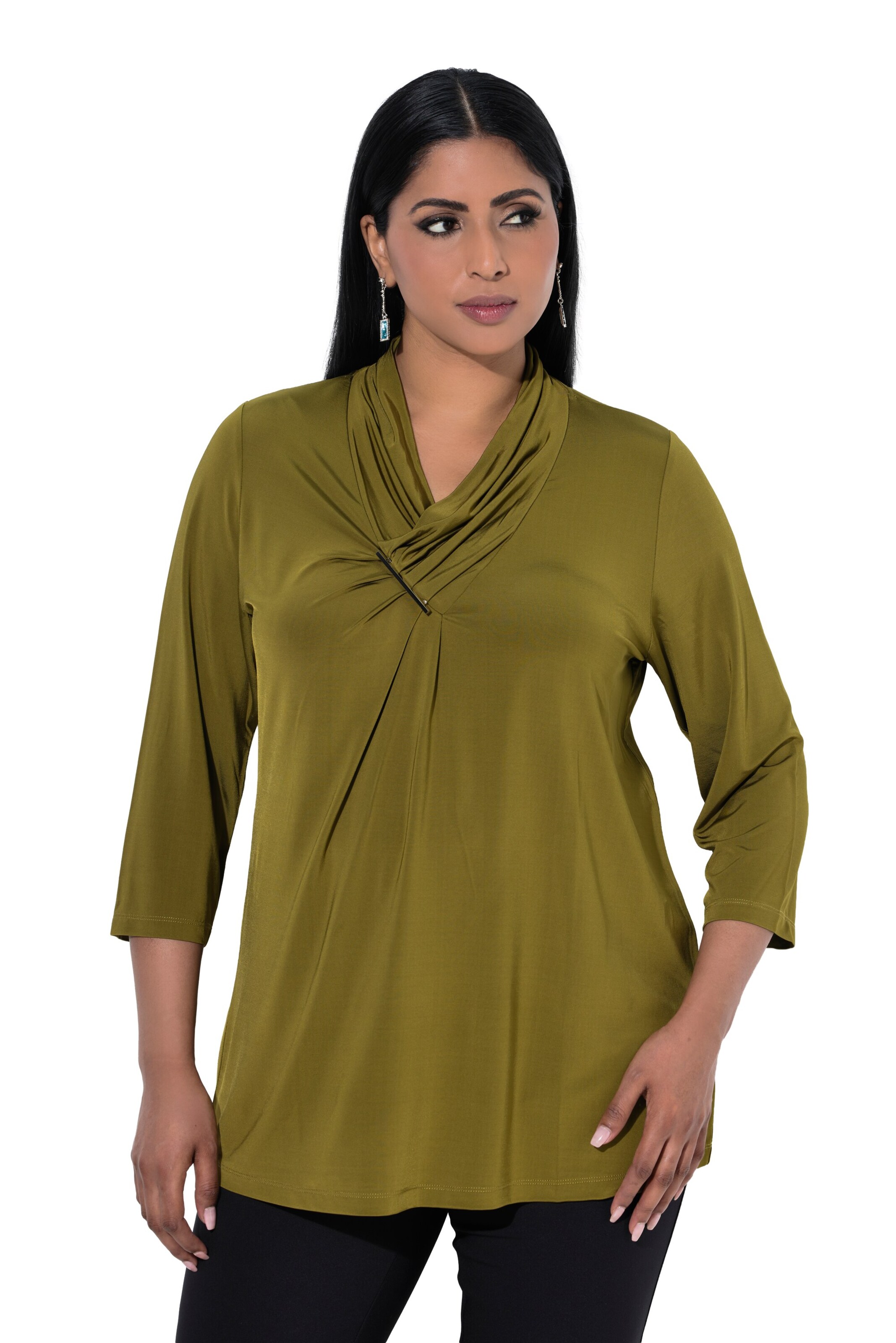 Ulla Popken Shirt in Groen: voorkant