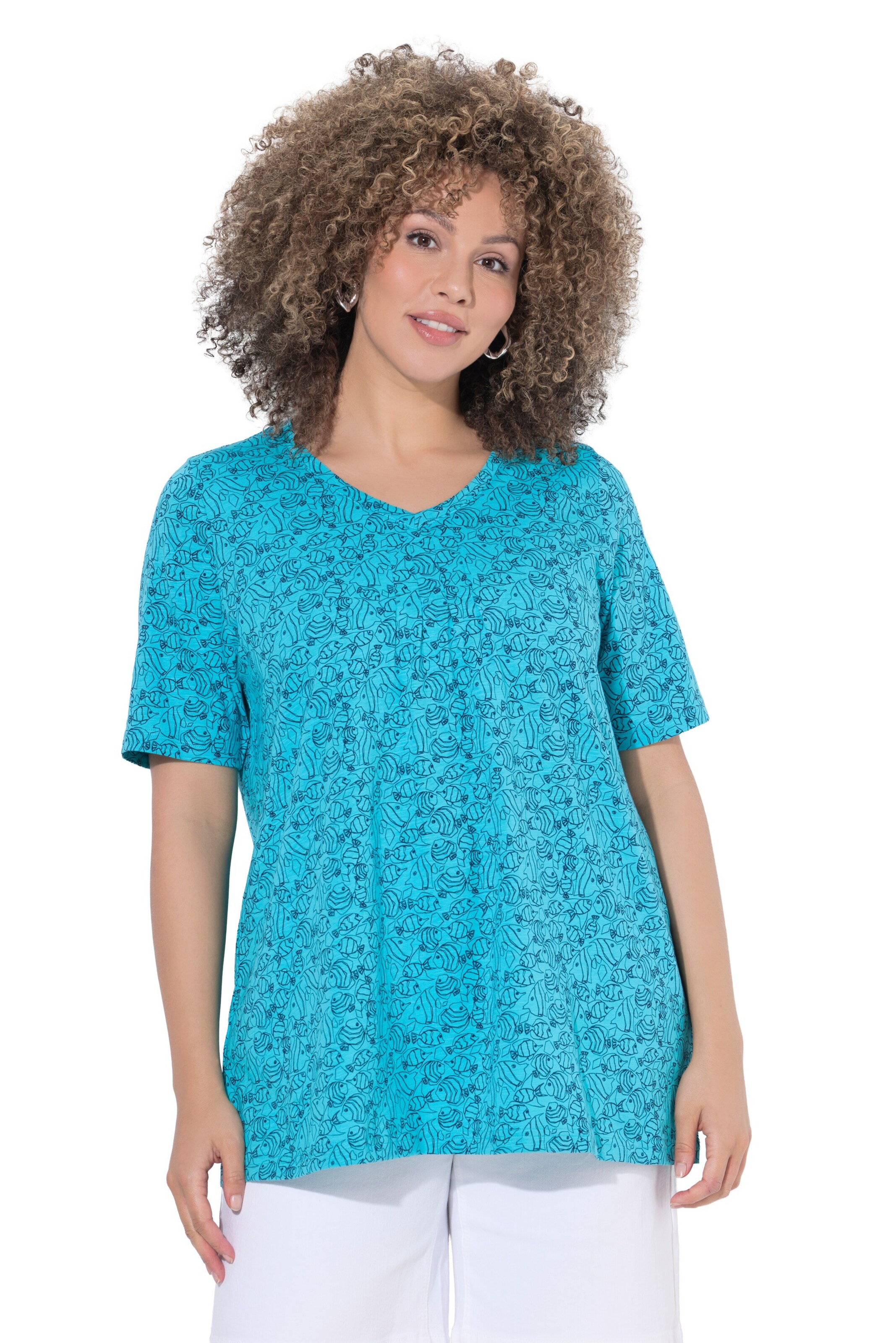 Ulla Popken Shirt in Blauw: voorkant