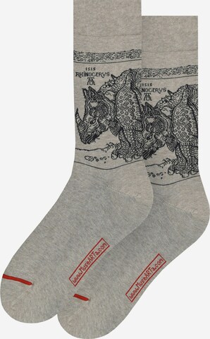 MuseARTa Socks 'The Rhinoceros' in Grey: front
