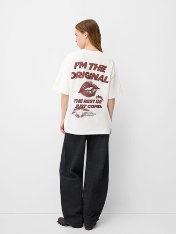 Bershka T-shirt 'BRAZIL' i vit: framsida