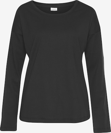 LASCANA - Camiseta para dormir en negro: frente