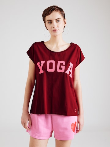miss goodlife Футболка 'Yoga' в Красный: спереди