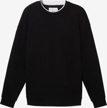 Sweat-shirt TOM TAILOR DENIM en noir : devant