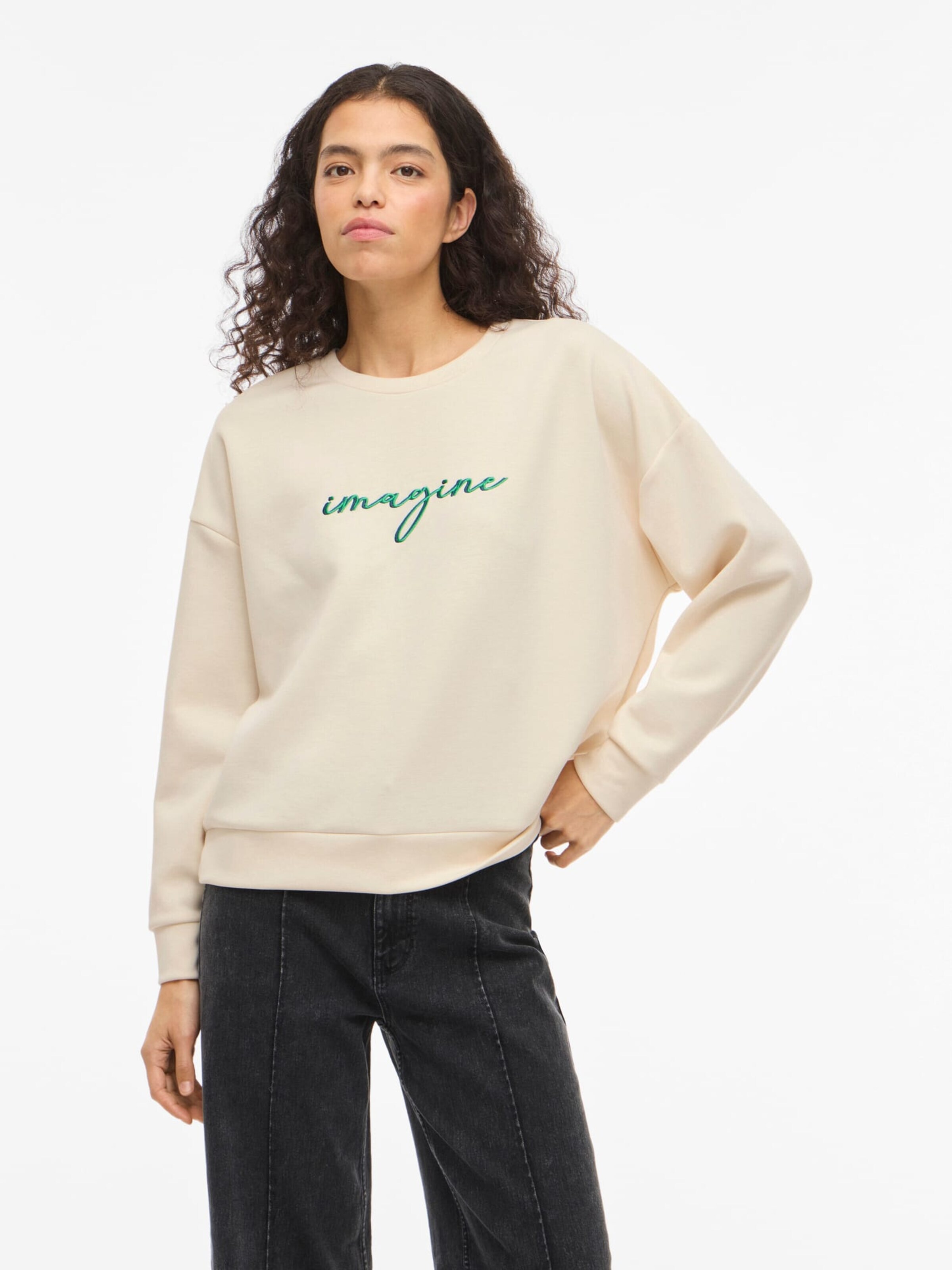 VILA Sweatshirt 'Siffi' in Beige: voorkant