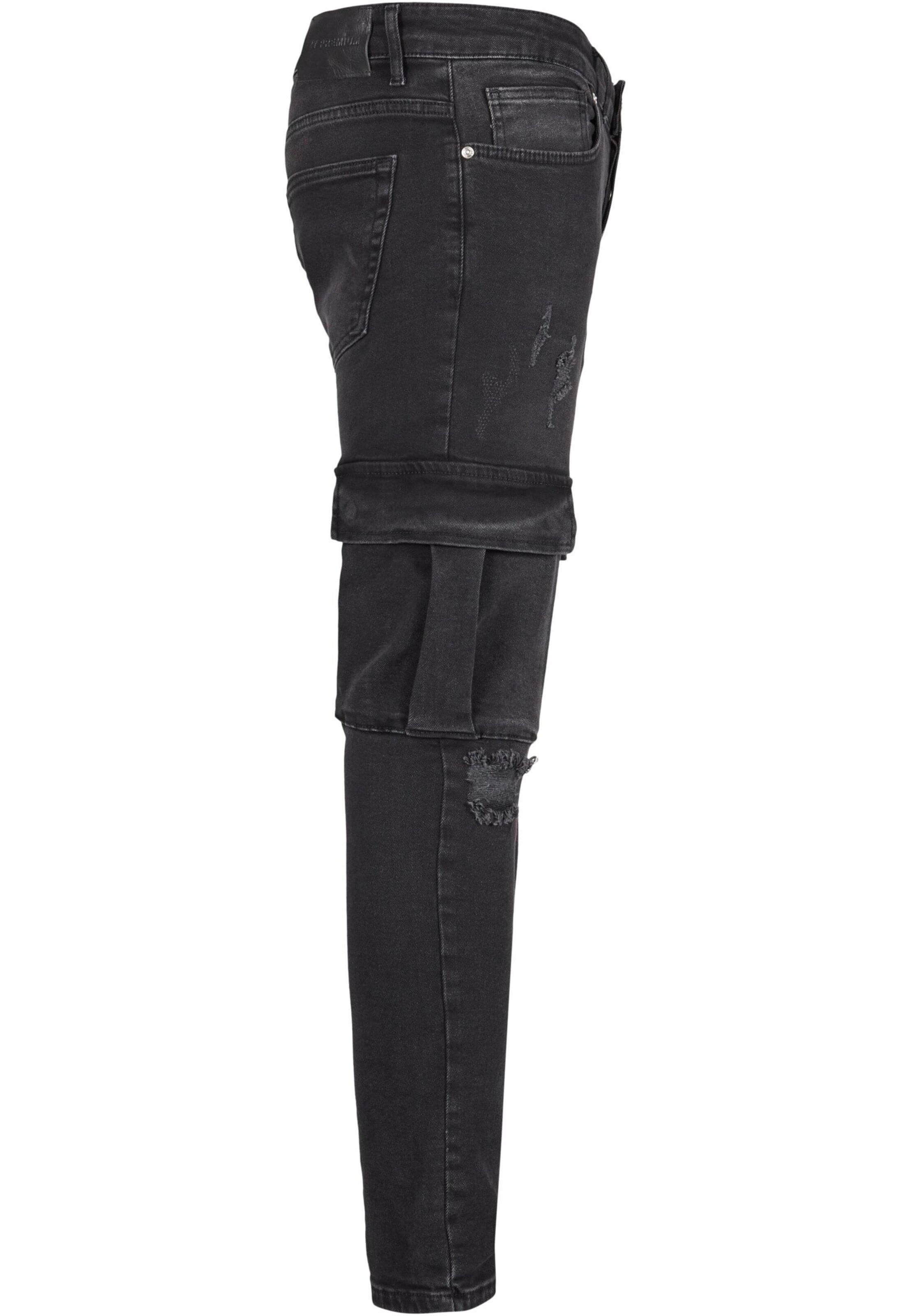 Slimfit Jeans cargo di 2Y Premium in nero