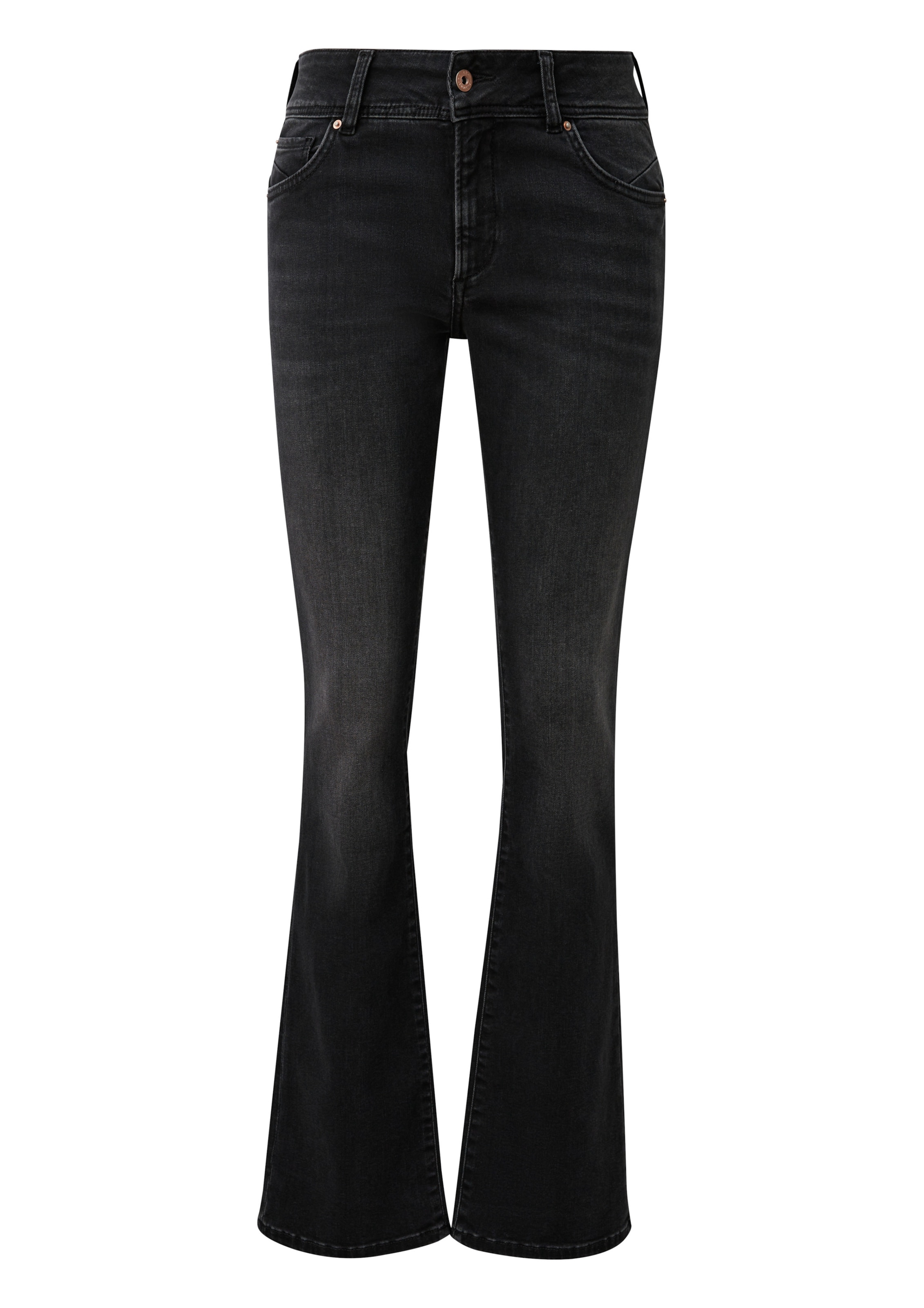 QS Bootcut Jeans 'Catie' in Zwart: voorkant