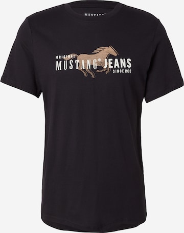 MUSTANG Koszulka 'AUSTIN' w kolorze czarny: przód