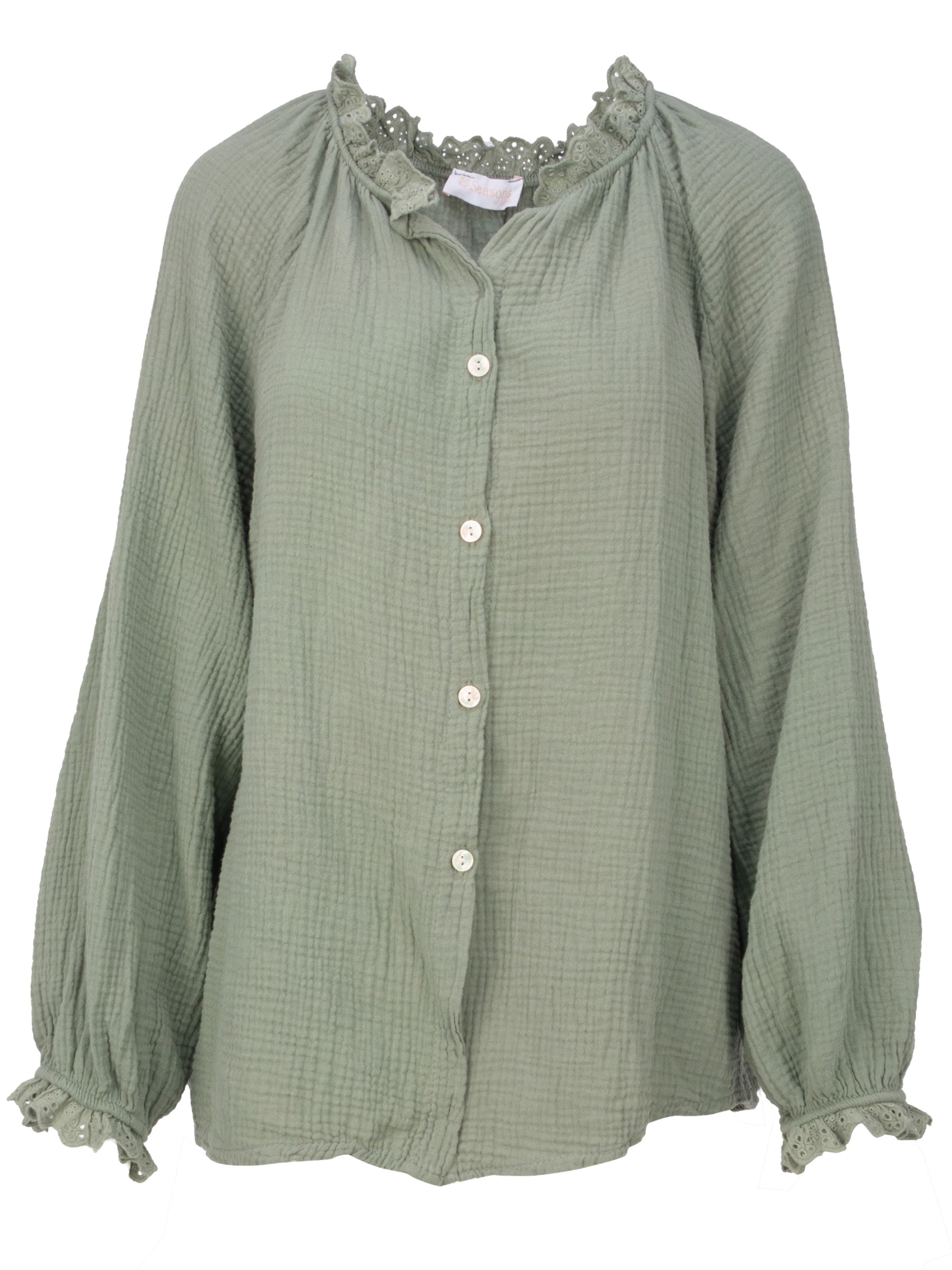 Seasons of April Blouse 'Emma' in Groen: voorkant