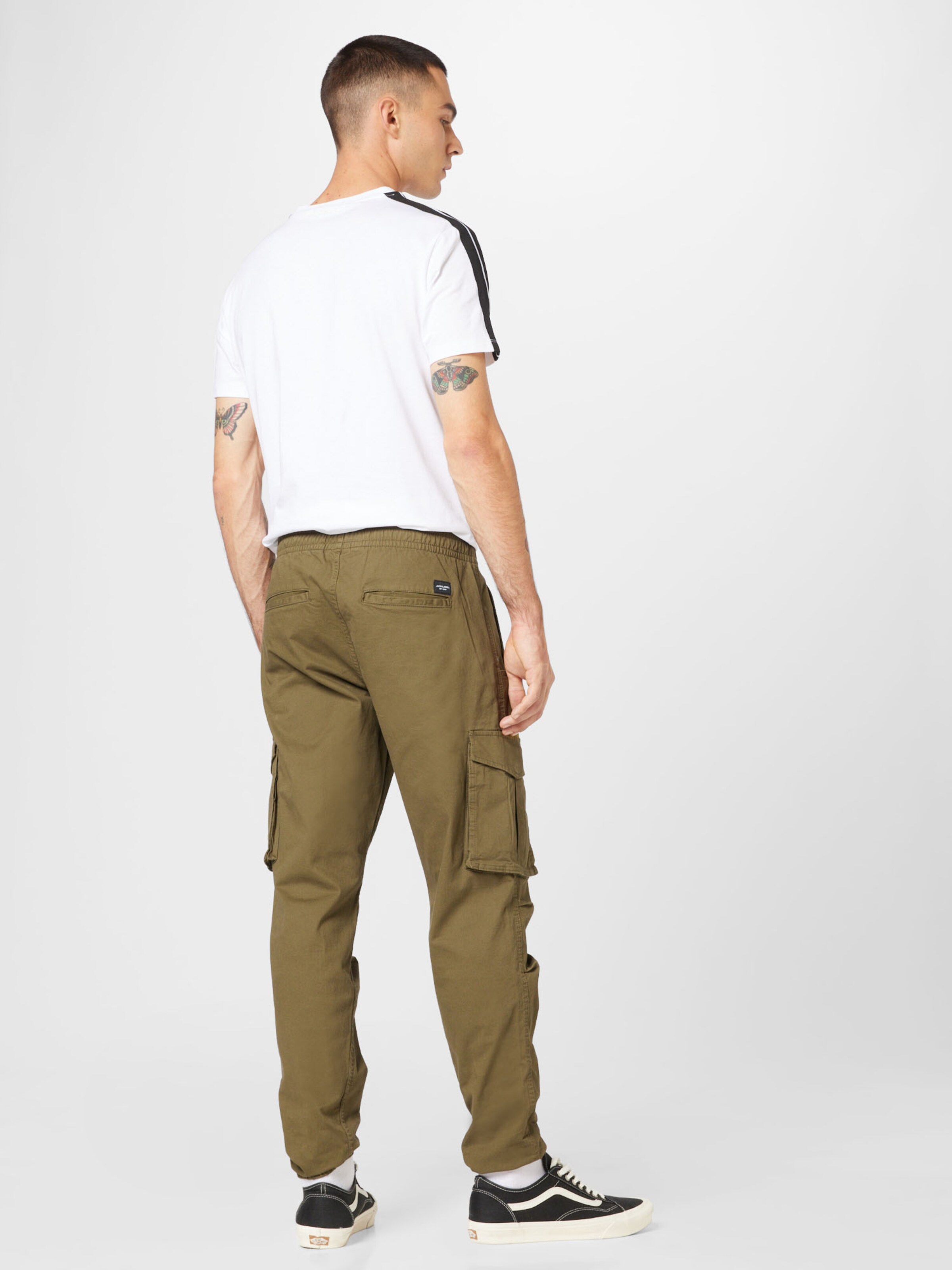 JACK & JONES Tapered Cargo Pants 'JPSTKane JJNoah' in Khaki