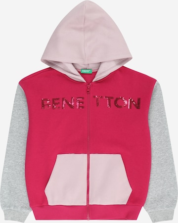 Veste de survêtement UNITED COLORS OF BENETTON en rose : devant