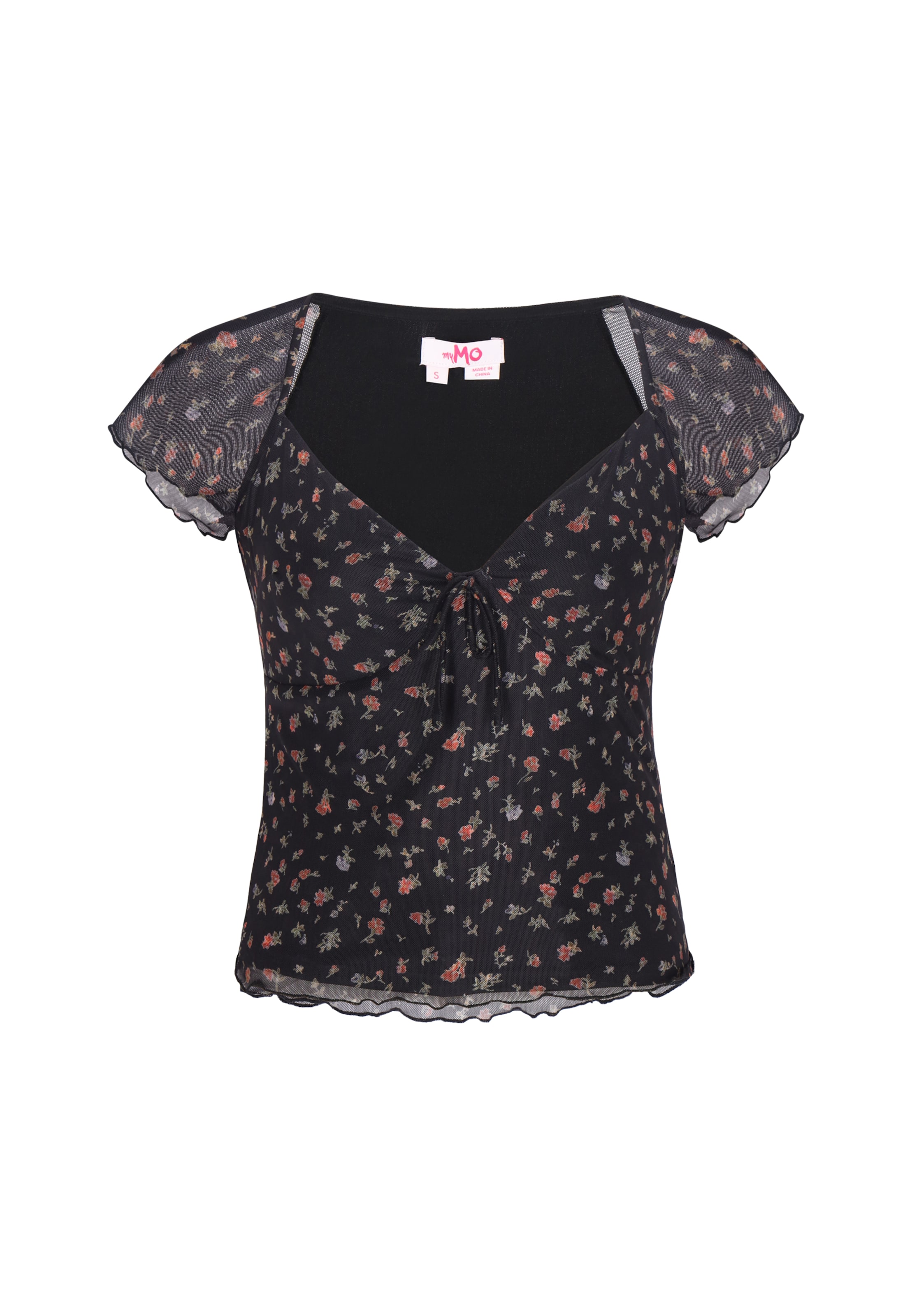 MYMO Blouse in Zwart: voorkant
