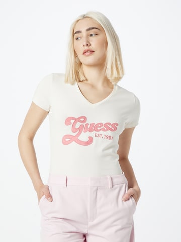 GUESS - Camiseta 'Suede' en blanco: frente