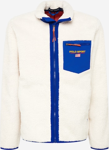 Polo Ralph Lauren Fleece jas in Wit: voorkant