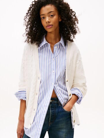 Tommy Jeans Knit cardigan in White: front
