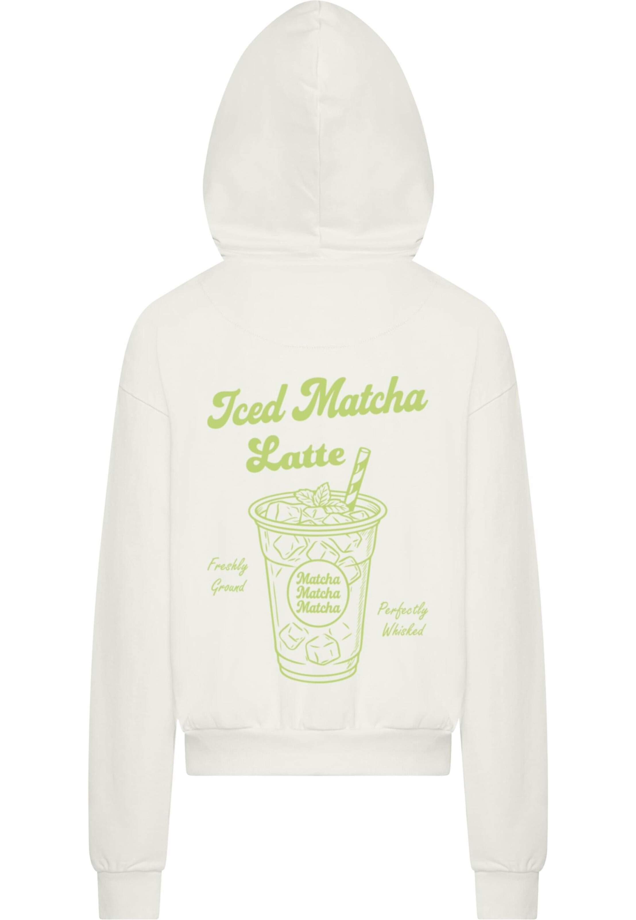 Merchcode Sweatshirt 'Iced Matcha Latte' in Beige