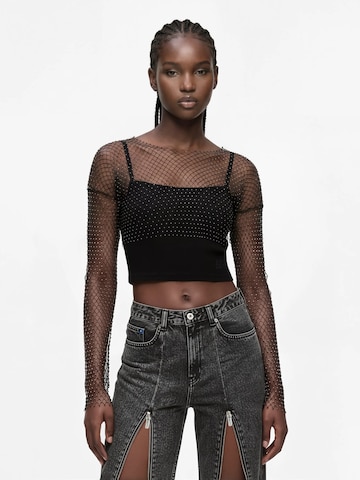 KARL LAGERFELD JEANS Top in Schwarz: Vorderseite