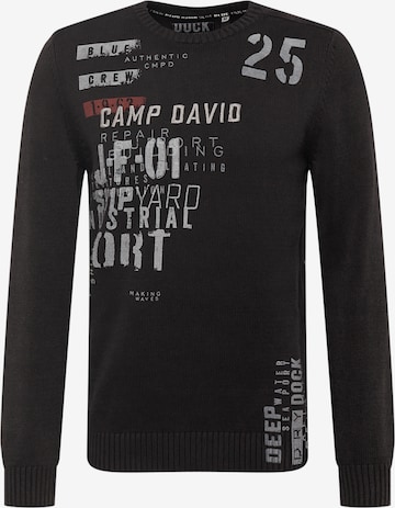 CAMP DAVID Sweater 'Shipyard' in Black: front