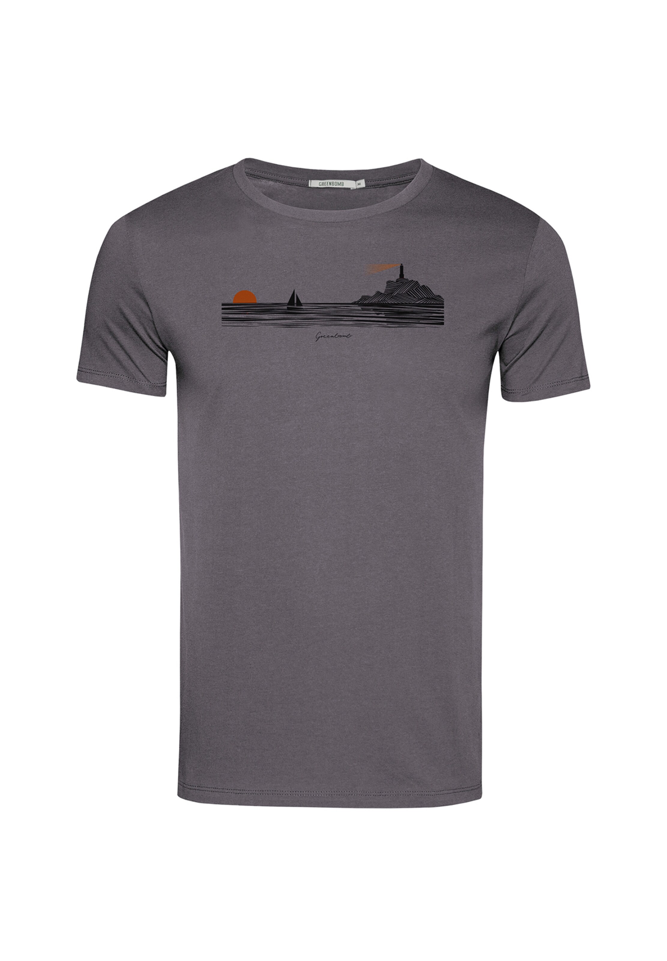 GREENBOMB Shirt 'Nature Evening Glow' in Grey: front