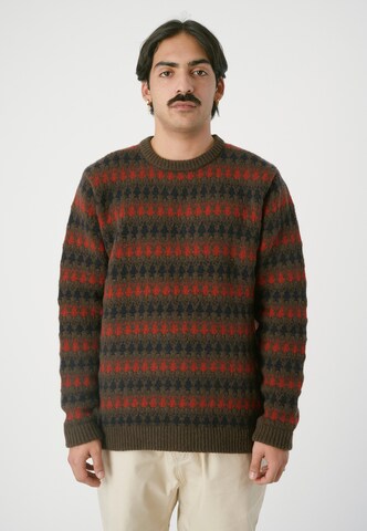 Cleptomanicx Sweater 'Trio' in Brown: front