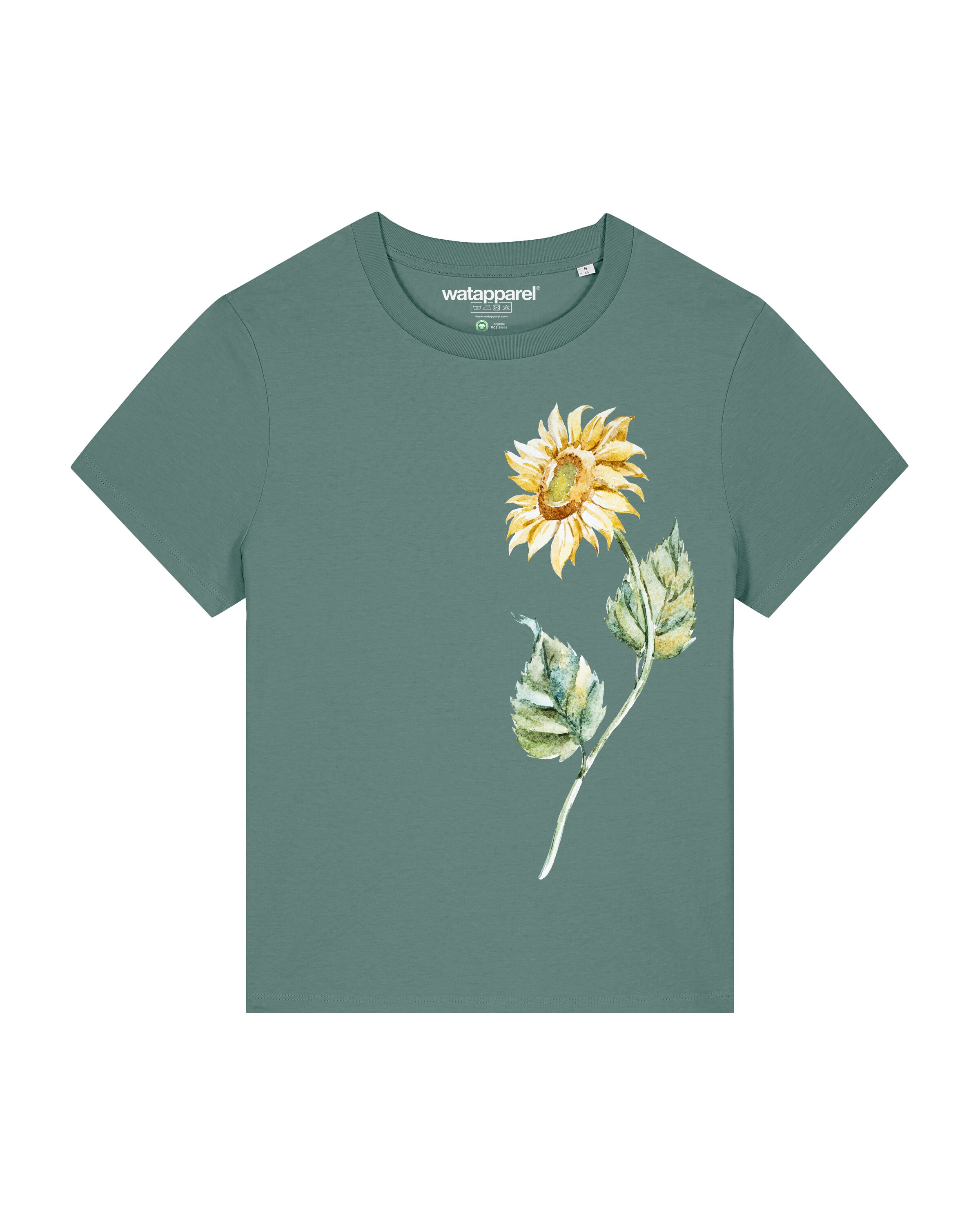 Maglietta 'Sonnenblume' di Watapparel in verde: frontale