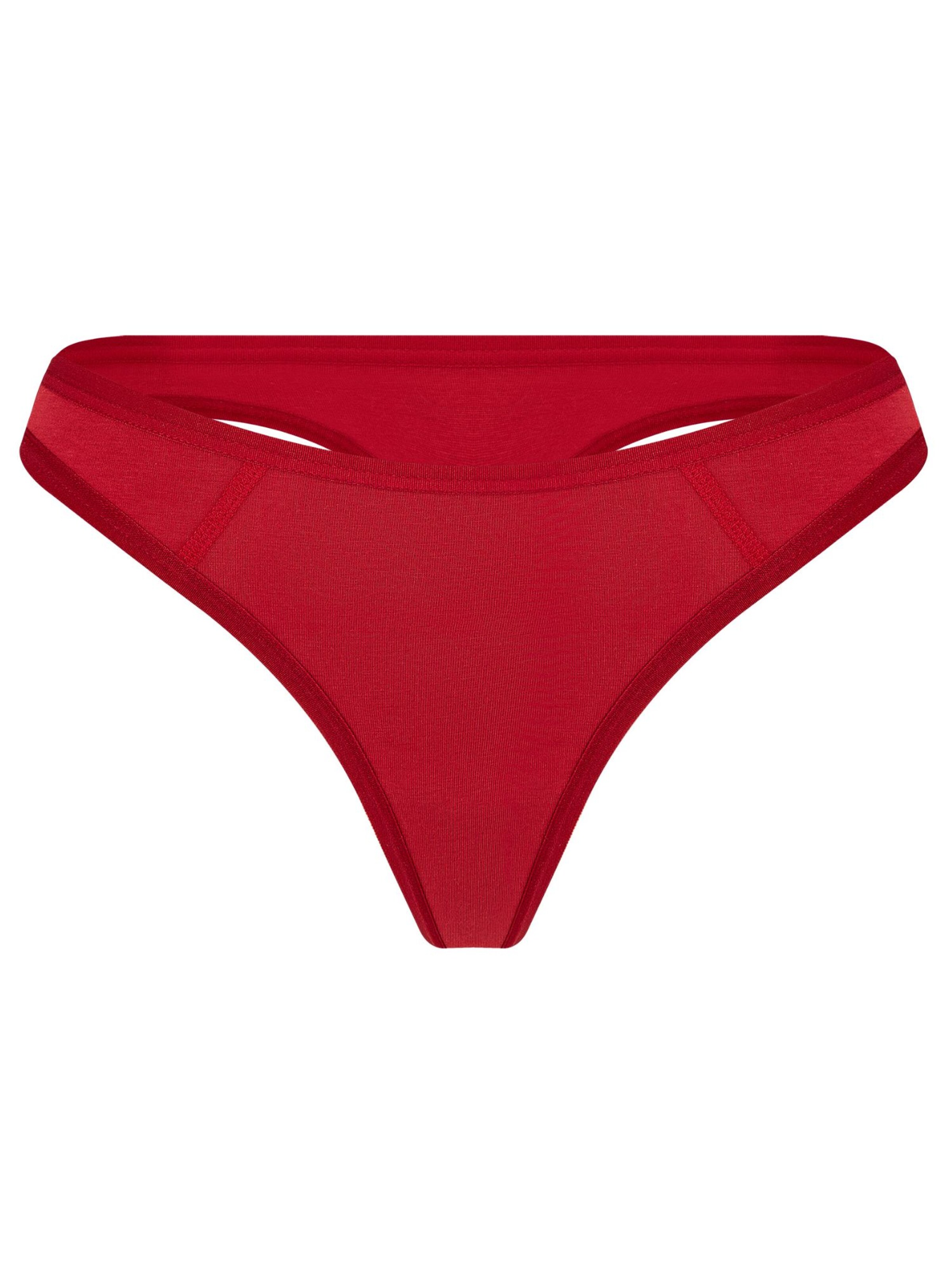 Albero Natur String 'Damen Bio Baumwoll Tanga-Slip'‌‌ in Rot: Vorderseite