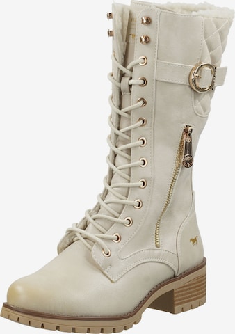 MUSTANG Lace-Up Boots in Beige: front