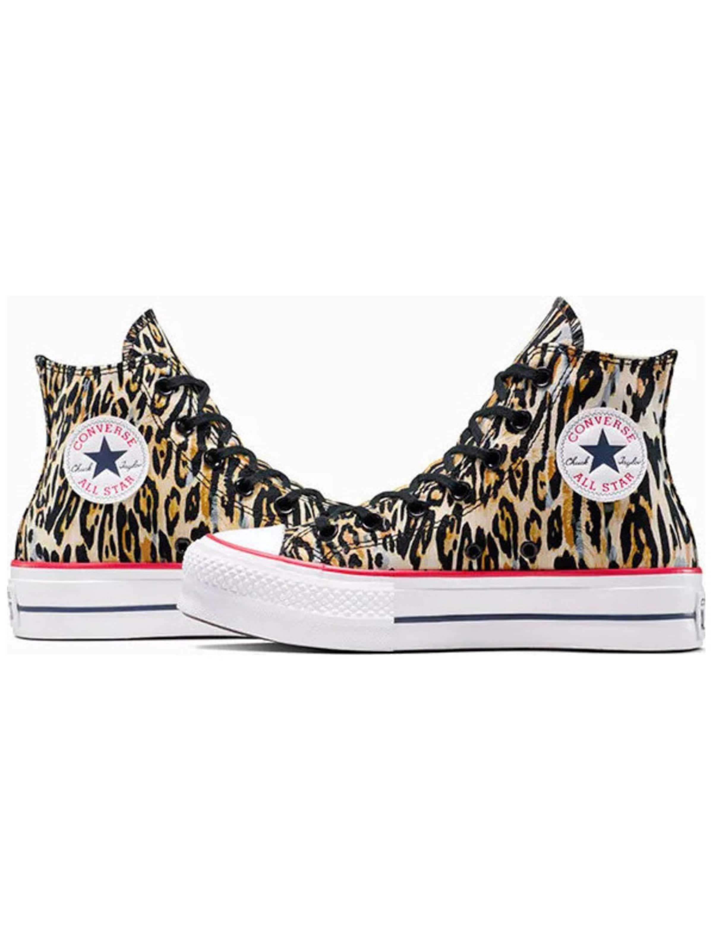 CONVERSE Sneaker low 'Converse Chuck Taylor All Star Lift Platform Leopard'‌‌‌ in Braun