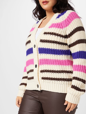 Noisy May Curve Knit Cardigan 'Charlie' in Beige
