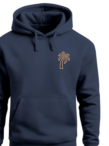 Neverless Sweatshirt 'Palm Lineart Logo' in Blue