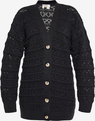 Gaya Knit Cardigan in Black: front